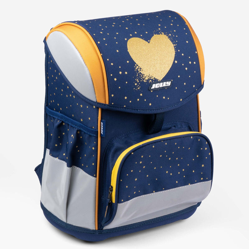 JOLLY Schulranzen-Set ERGONOMIC FLEXI 16,0 x 16,0 x 40,0 cm blau/gold 20,0 l