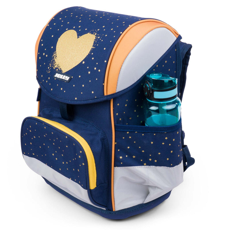 JOLLY Schulranzen-Set ERGONOMIC FLEXI 16,0 x 16,0 x 40,0 cm blau/gold 20,0 l