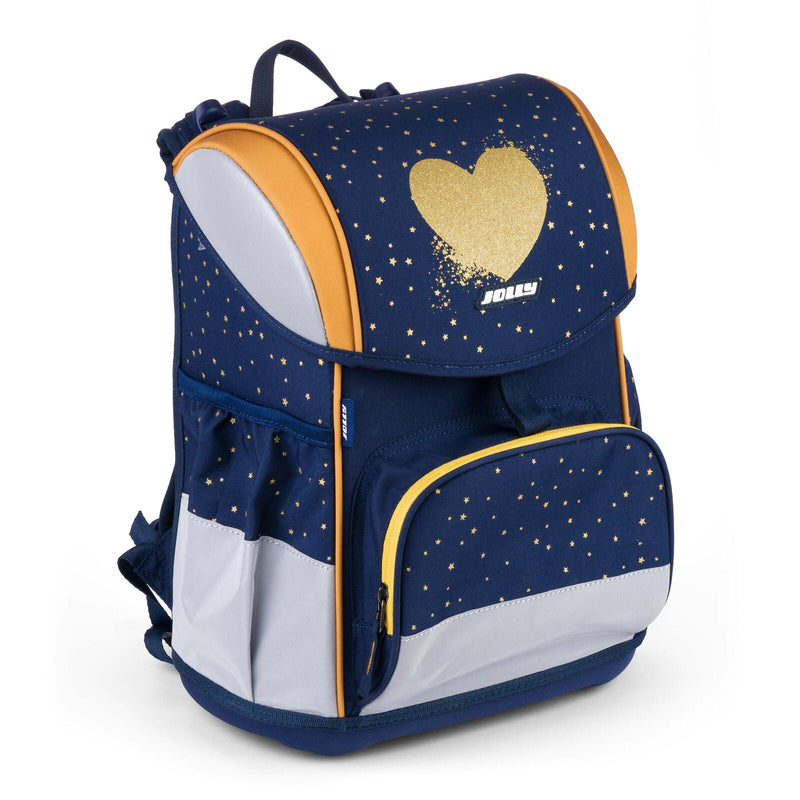 JOLLY Schulranzen-Set ERGONOMIC FLEXI 16,0 x 16,0 x 40,0 cm blau/gold 20,0 l