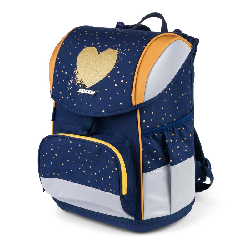 JOLLY Schulranzen-Set ERGONOMIC FLEXI 16,0 x 16,0 x 40,0 cm blau/gold 20,0 l