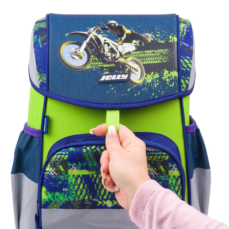 JOLLY Schulranzen-Set ERGONOMIC FLEXI 16,0 x 16,0 x 40,0 cm blau/grün 20,0 l