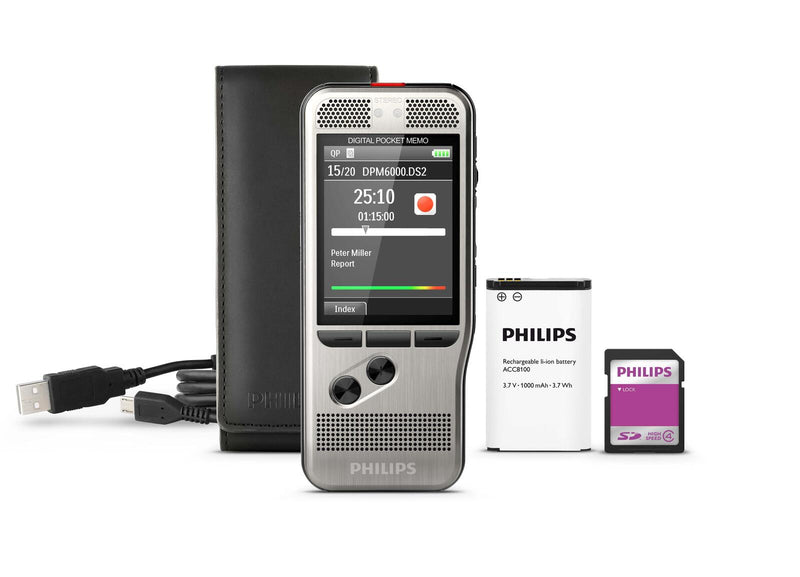 PHILIPS PocketMemo DPM6700 digitales Diktiergerät-Set 4 GB