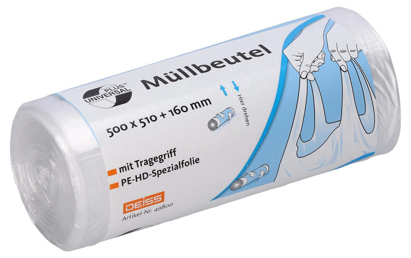 DEISS UNIVERSAL PLUS® Müllbeutel 30,0 l transparent