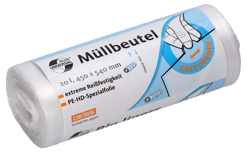 DEISS UNIVERSAL PLUS® Müllbeutel 20,0 l transparent