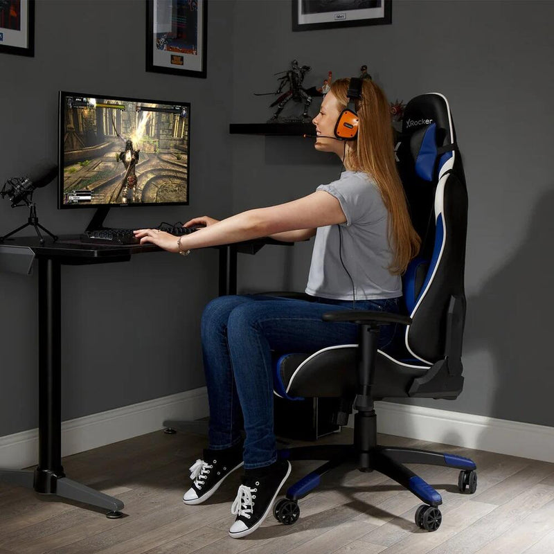 X Rocker Agility eSports Gaming-Bürodrehstuhl - blau/schwarz