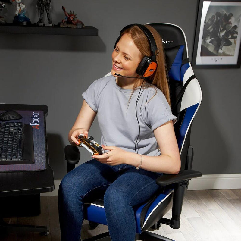 X Rocker Agility eSports Gaming-Bürodrehstuhl - blau/schwarz