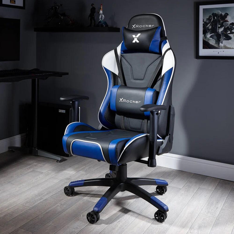 X Rocker Agility eSports Gaming-Bürodrehstuhl - blau/schwarz