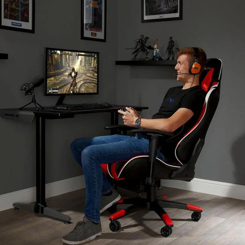 X Rocker Agility eSports Gaming-Bürodrehstuhl - rot/schwarz