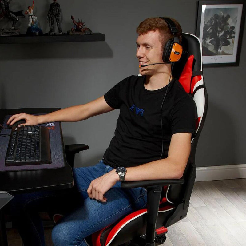 X Rocker Agility eSports Gaming-Bürodrehstuhl - rot/schwarz