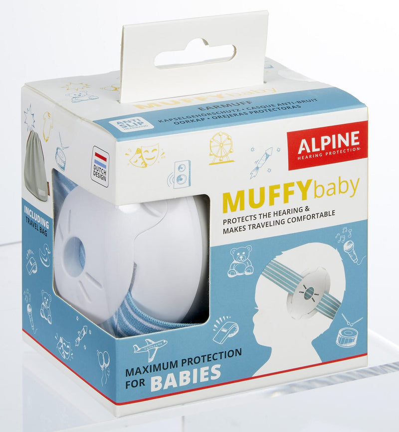 ALPINE MUFFYbaby Kinder-Kapselgehörschutz 23 dB blau, weiß