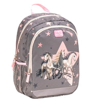 BELMIL® Kindergartenrucksack Kiddy Plus Star Horses 23,0 x 13,0 x 33,0 cm grau/rosa 12,0 l