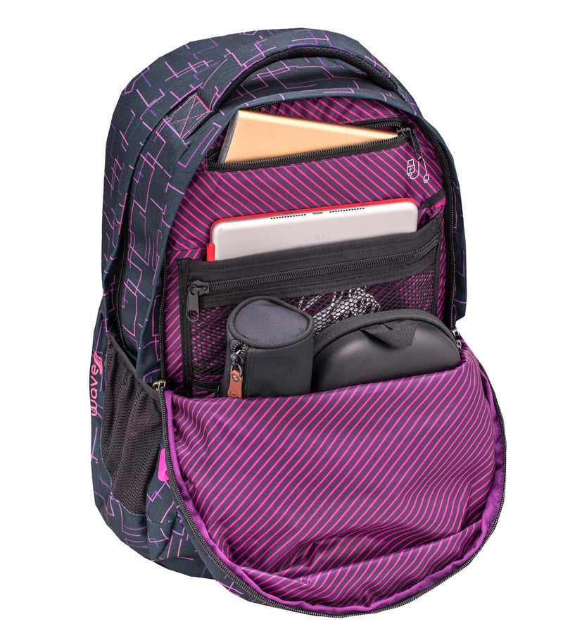 BELMIL® Schulrucksack Infinity Cubic Pink schwarz/pink bis 39,1 cm (15,4 Zoll)