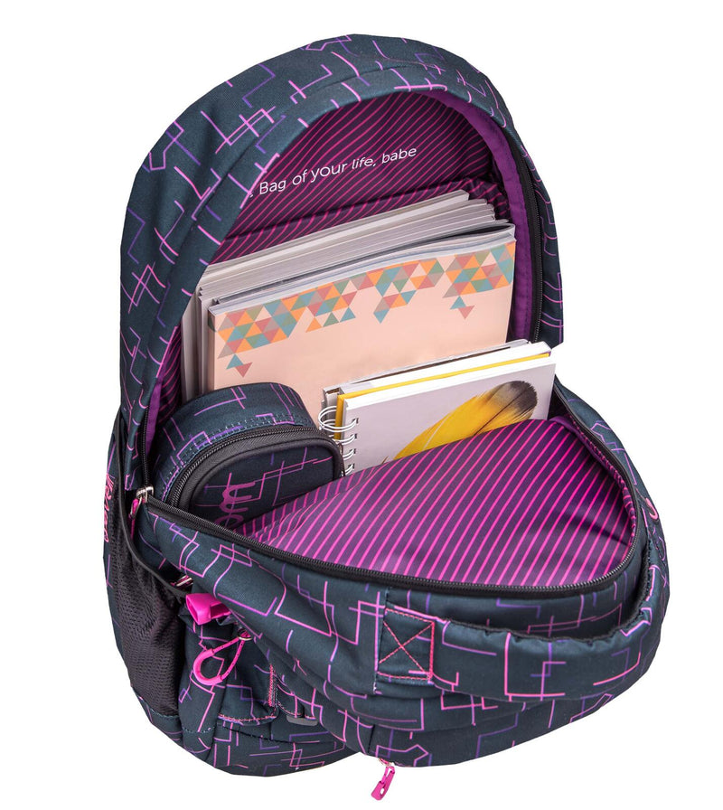 BELMIL® Schulrucksack Infinity Cubic Pink schwarz/pink bis 39,1 cm (15,4 Zoll)