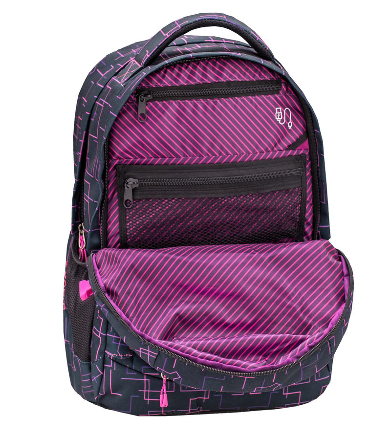 BELMIL® Schulrucksack Infinity Cubic Pink schwarz/pink bis 39,1 cm (15,4 Zoll)
