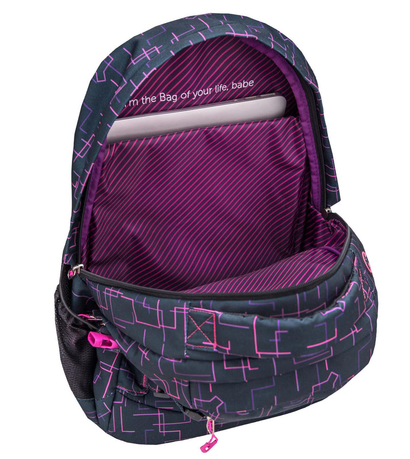 BELMIL® Schulrucksack Infinity Cubic Pink schwarz/pink bis 39,1 cm (15,4 Zoll)