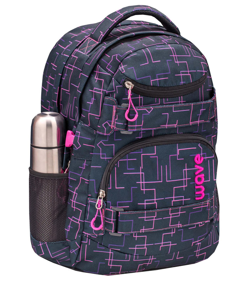 BELMIL® Schulrucksack Infinity Cubic Pink schwarz/pink bis 39,1 cm (15,4 Zoll)