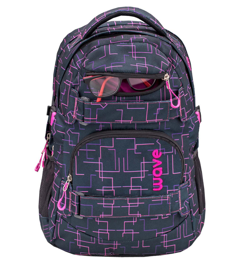 BELMIL® Schulrucksack Infinity Cubic Pink schwarz/pink bis 39,1 cm (15,4 Zoll)