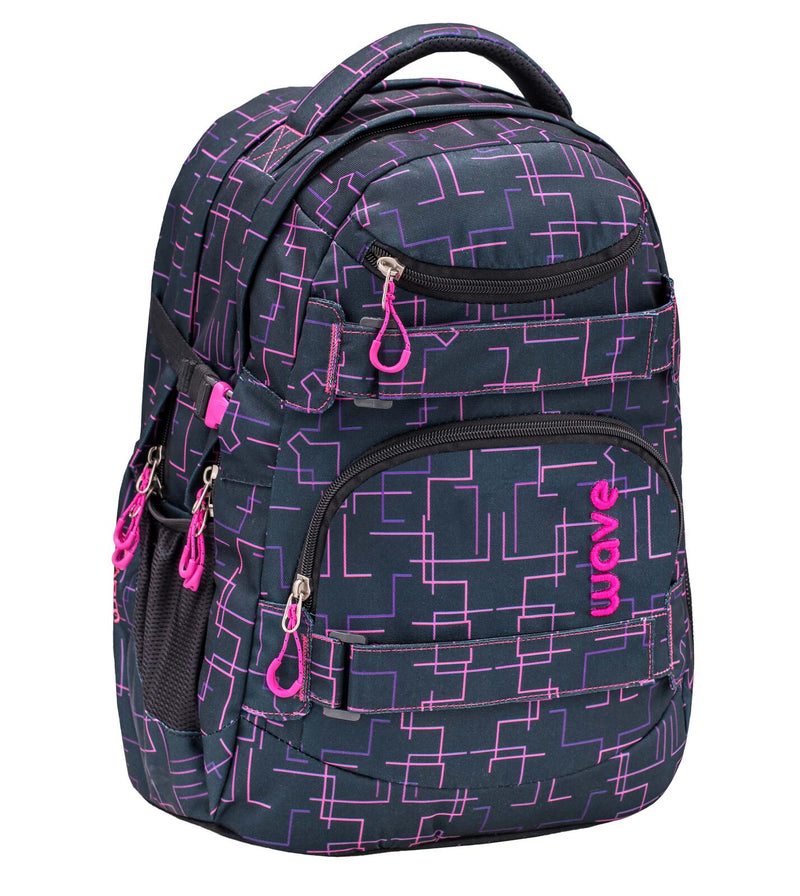 BELMIL® Schulrucksack Infinity Cubic Pink schwarz/pink bis 39,1 cm (15,4 Zoll)