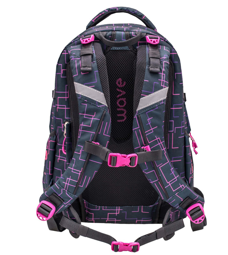 BELMIL® Schulrucksack Infinity Cubic Pink schwarz/pink bis 39,1 cm (15,4 Zoll)