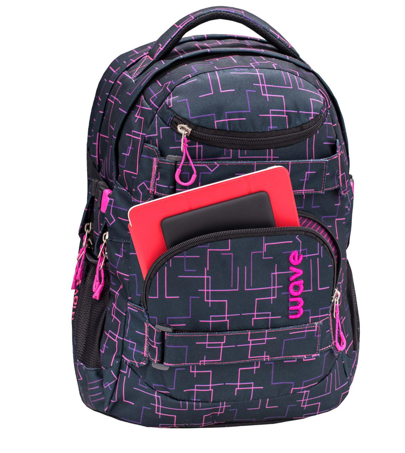 BELMIL® Schulrucksack Infinity Cubic Pink schwarz/pink bis 39,1 cm (15,4 Zoll)