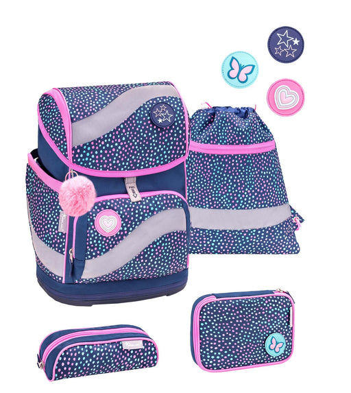 BELMIL® Schulranzen-Set Smarty Amazing Polka 29,0 x 21,0 x 40,0 cm blau 20 l