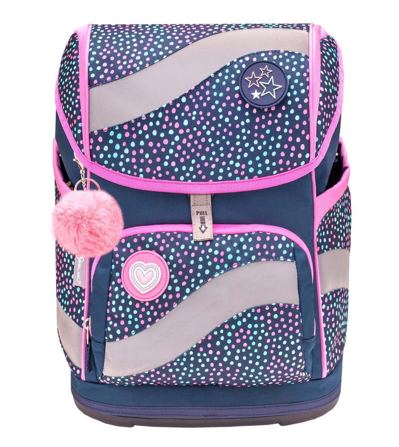 BELMIL® Schulranzen-Set Smarty Amazing Polka 29,0 x 21,0 x 40,0 cm blau 20 l