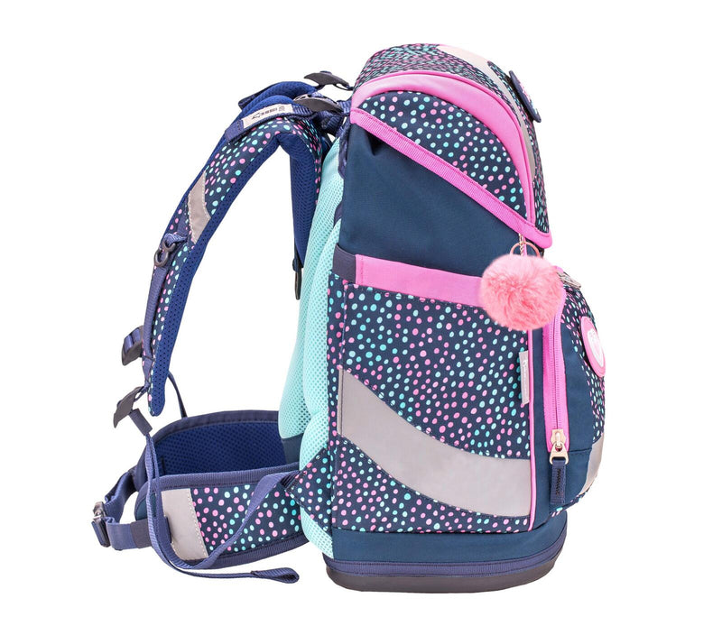 BELMIL® Schulranzen-Set Smarty Amazing Polka 29,0 x 21,0 x 40,0 cm blau 20 l