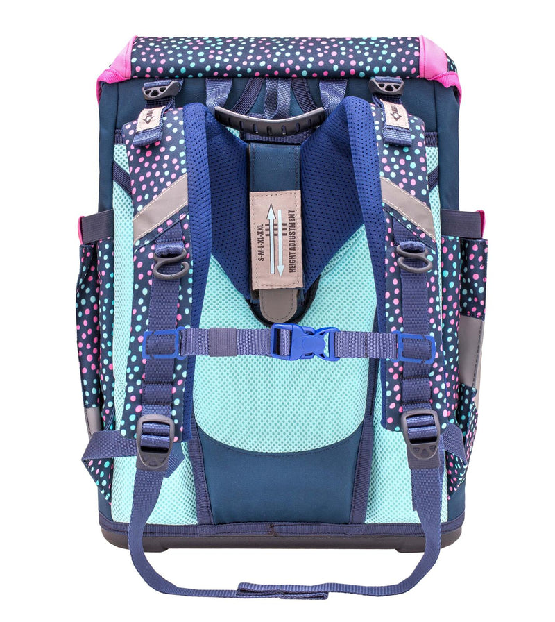 BELMIL® Schulranzen-Set Smarty Amazing Polka 29,0 x 21,0 x 40,0 cm blau 20 l