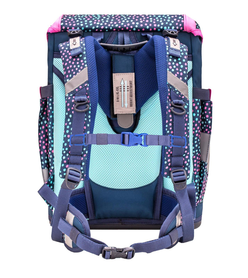 BELMIL® Schulranzen-Set Smarty Amazing Polka 29,0 x 21,0 x 40,0 cm blau 20 l