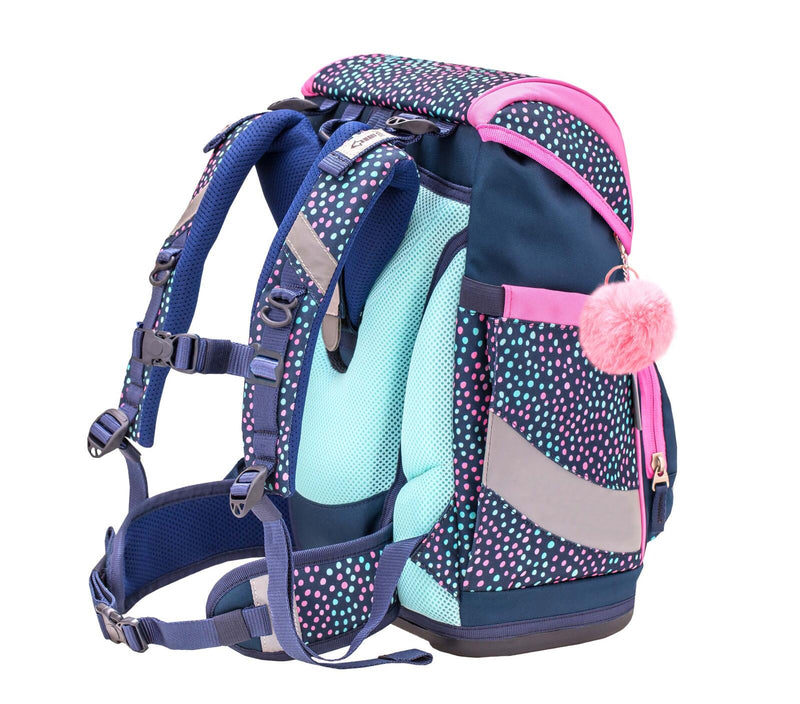 BELMIL® Schulranzen-Set Smarty Amazing Polka 29,0 x 21,0 x 40,0 cm blau 20 l