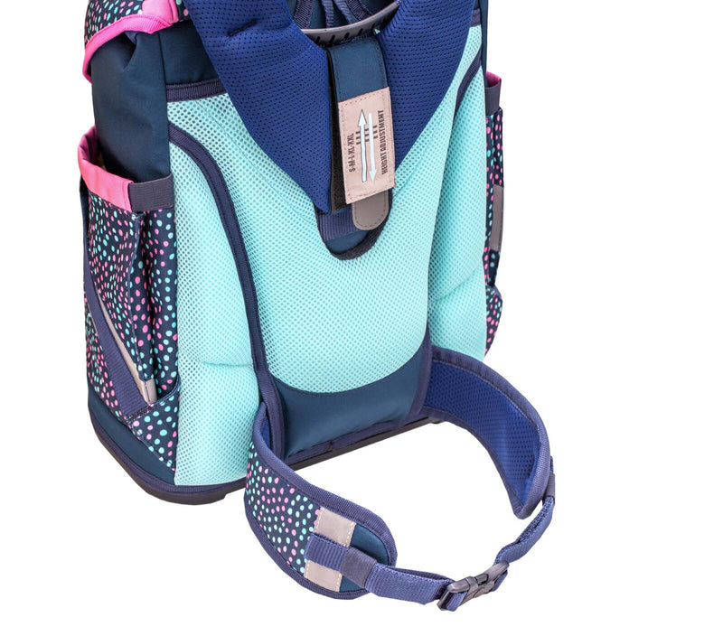 BELMIL® Schulranzen-Set Smarty Amazing Polka 29,0 x 21,0 x 40,0 cm blau 20 l