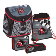 BELMIL® Schulranzen-Set Mister & Missy Free Racing 2 31,0 x 19,0 x 36,0 cm schwarz/rot 18 l