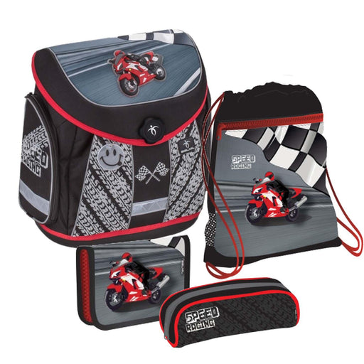 BELMIL® Schulranzen-Set Mister & Missy Free Racing 2 31,0 x 19,0 x 36,0 cm schwarz/rot 18 l