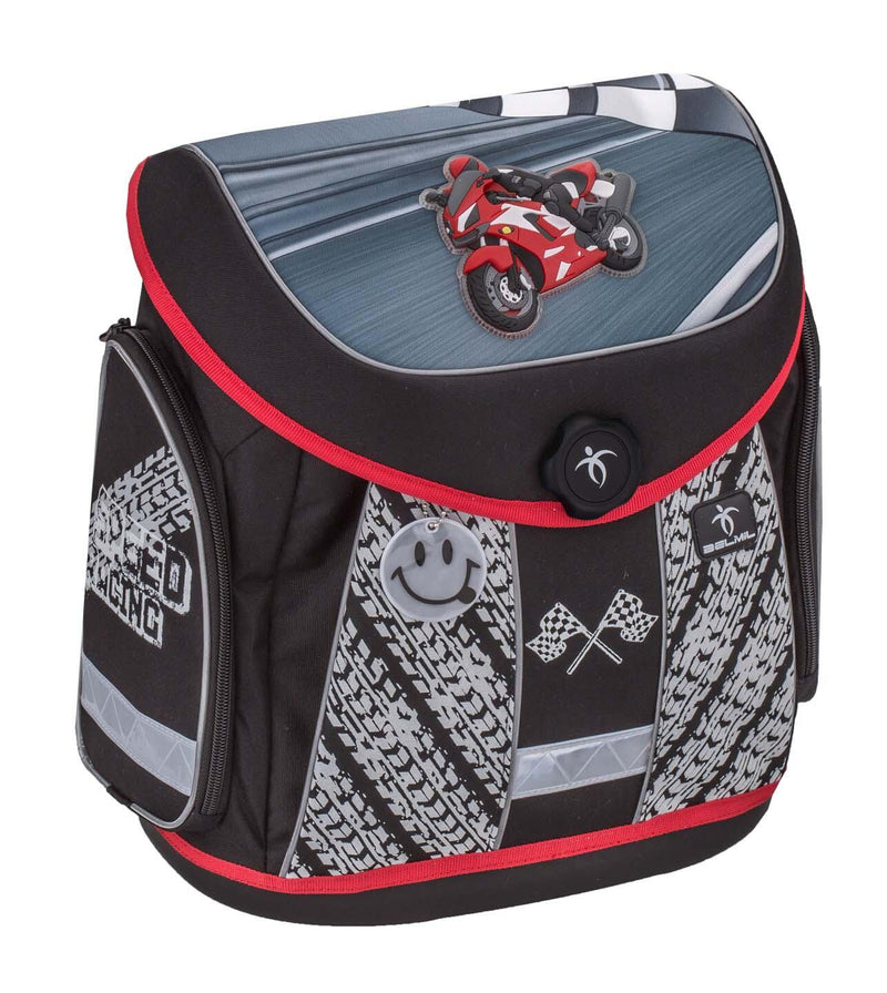 BELMIL® Schulranzen-Set Mister & Missy Free Racing 2 31,0 x 19,0 x 36,0 cm schwarz/rot 18 l