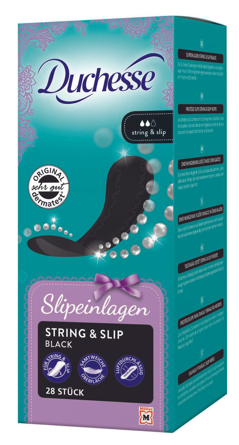 Duchesse Slipeinlagen String & Slip Black, 28 St.