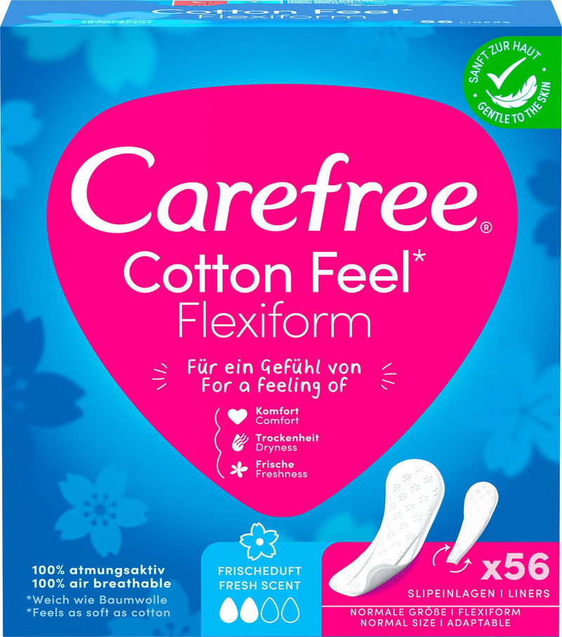 Carefree Slipeinlagen Cotton Feel Flexiform mit Frischeduft, 56 St.