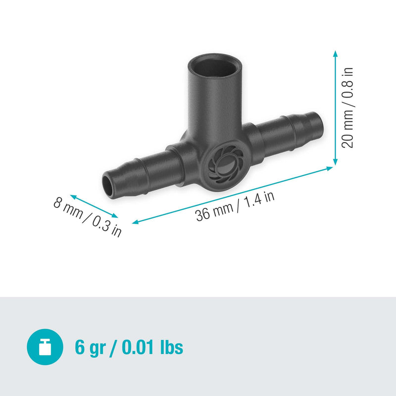 GARDENA Anschlussstück für Tropfschlauch Micro-Drip-System T-Stück für Sprühdüsen/Endtropfer 4,6 mm (3/16')