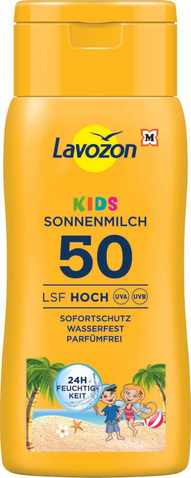 Lavozon LSF 50 Hoch Kids Sonnenmilch 200 ml
