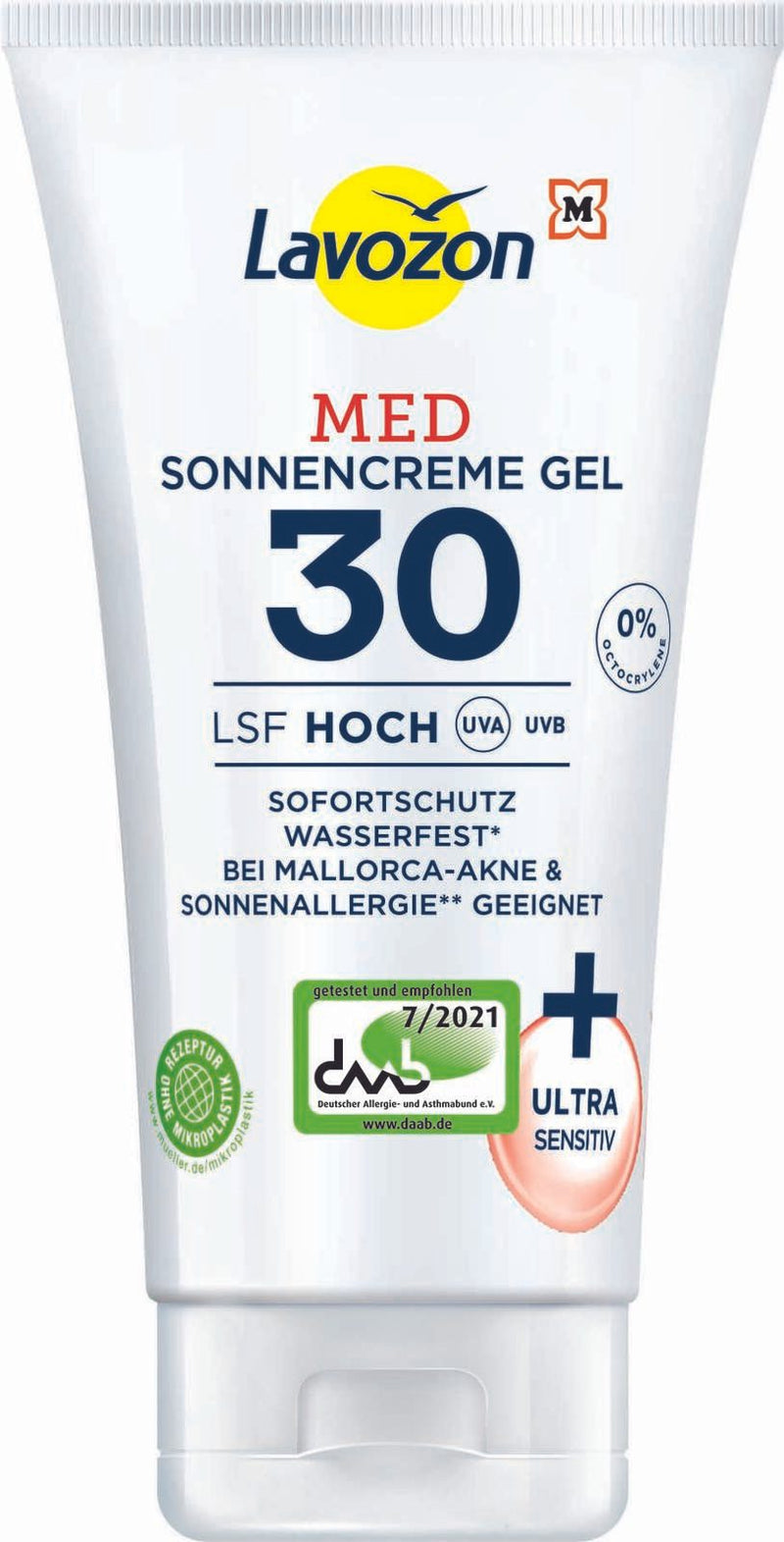 Lavozon LSF 30 Hoch MED Gel Sonnencreme 150 ml