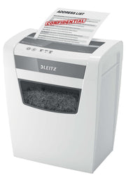 LEITZ IQ Home Office S Aktenvernichter mit Partikelschnitt bis 8 Blatt weiß