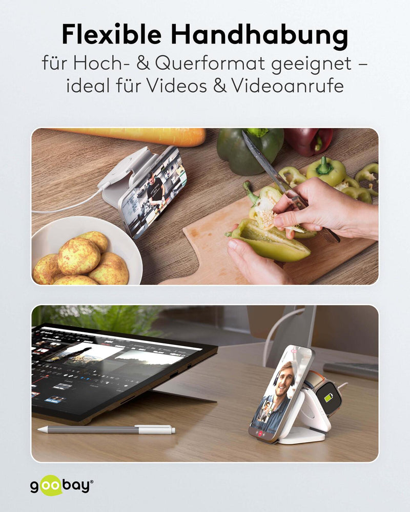 goobay Induktive Ladestation 3-in-1