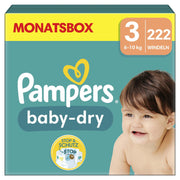 Pampers® Windeln Baby Dry Größe 3 222ST für Babys und Kleinkinder (4-18 Monate)