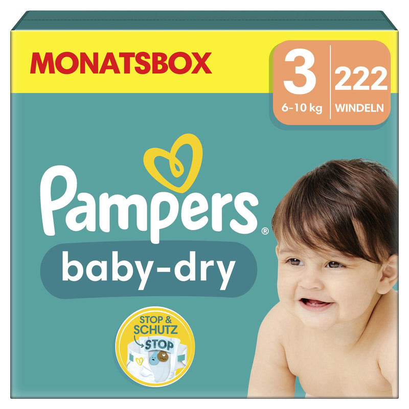 Pampers® Windeln Baby Dry Größe 3 222ST für Babys und Kleinkinder (4-18 Monate)