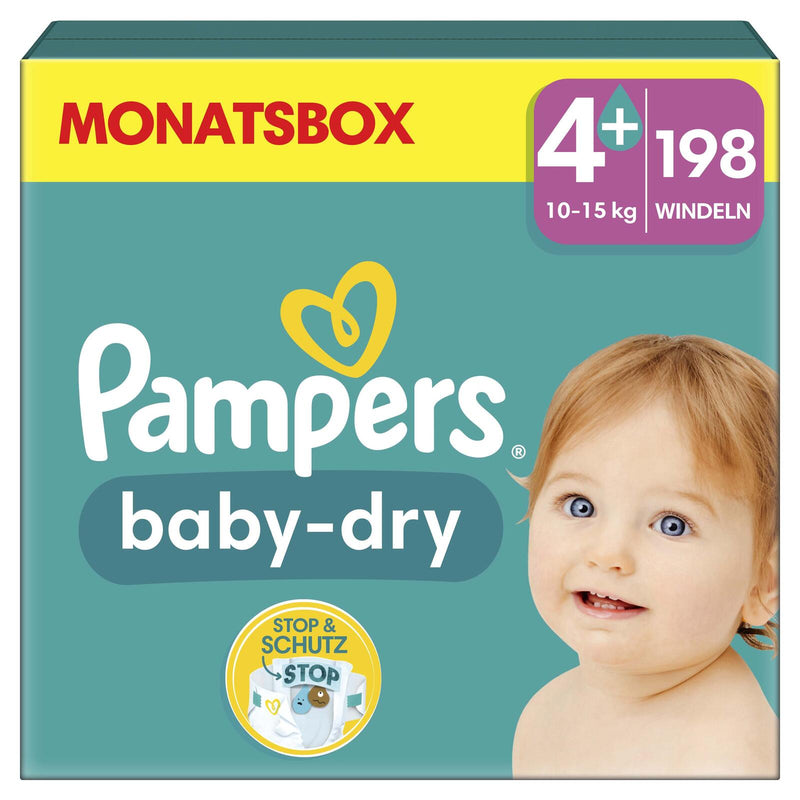 Pampers® Windeln Baby Dry Größe 4+ 198ST für Babys und Kleinkinder (4-18 Monate)