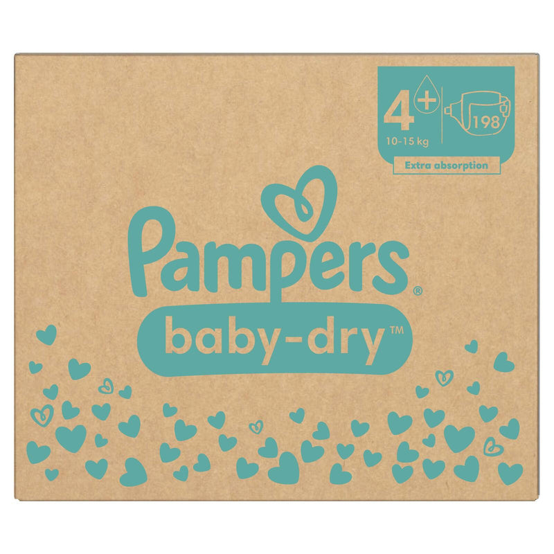 Pampers® Windeln Baby Dry Größe 4+ 198ST für Babys und Kleinkinder (4-18 Monate)