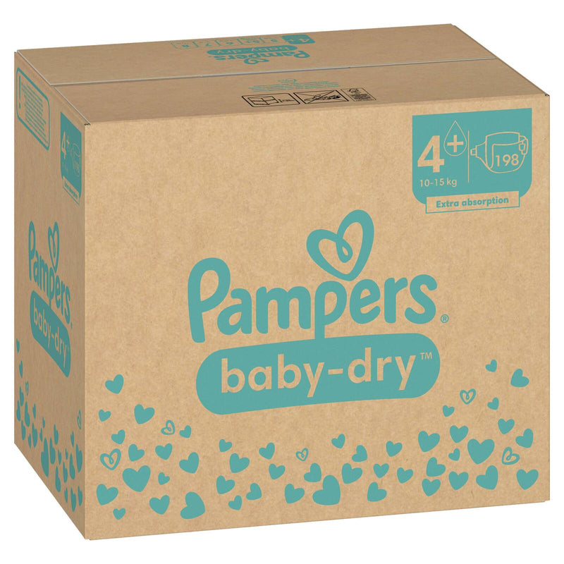 Pampers® Windeln Baby Dry Größe 4+ 198ST für Babys und Kleinkinder (4-18 Monate)