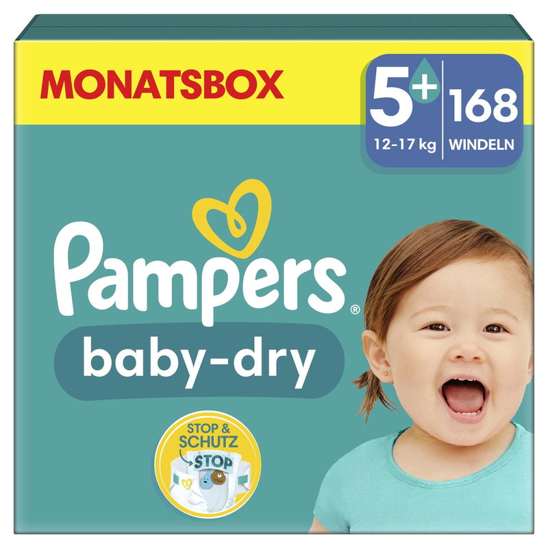 Pampers® Windeln Baby Dry Größe 5+ 168ST für Babys und Kleinkinder (4-18 Monate)