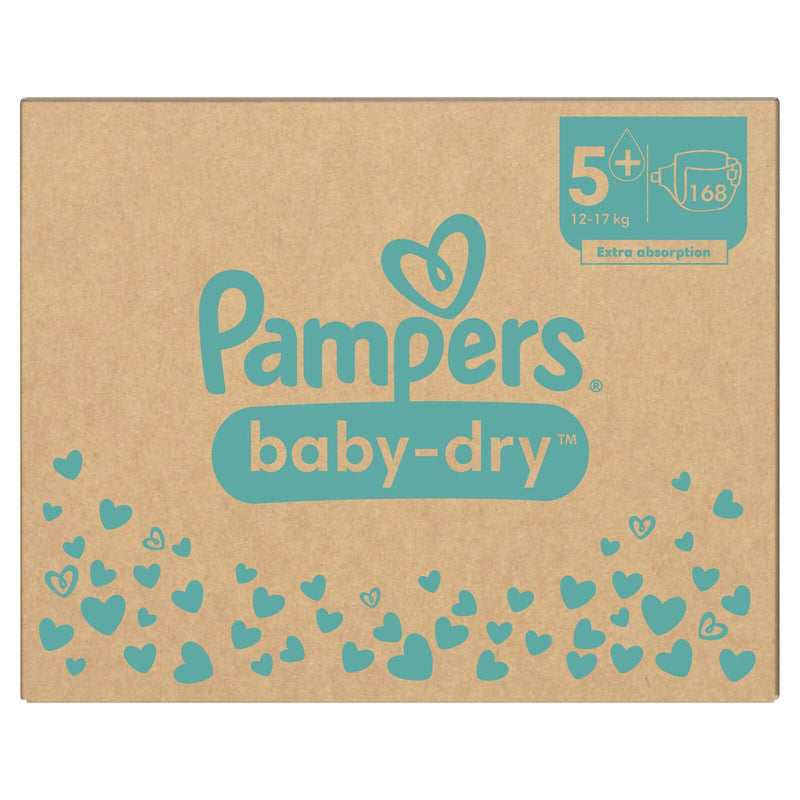 Pampers® Windeln Baby Dry Größe 5+ 168ST für Babys und Kleinkinder (4-18 Monate)