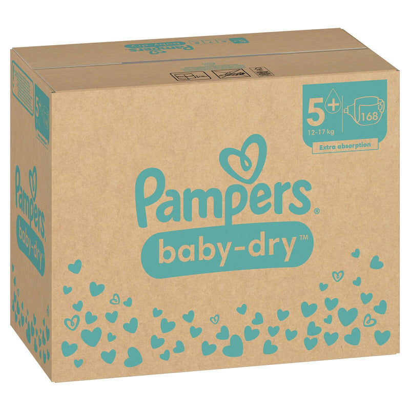 Pampers® Windeln Baby Dry Größe 5+ 168ST für Babys und Kleinkinder (4-18 Monate)