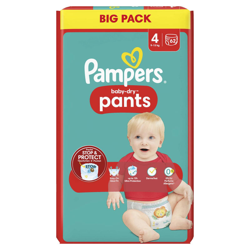 Pampers® Windeln BabyDry Größe 4 62ST für Babys und Kleinkinder (4-18 Monate)